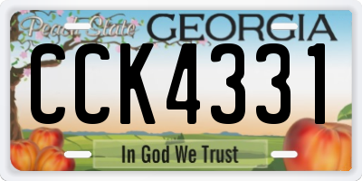 GA license plate CCK4331
