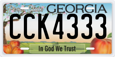 GA license plate CCK4333