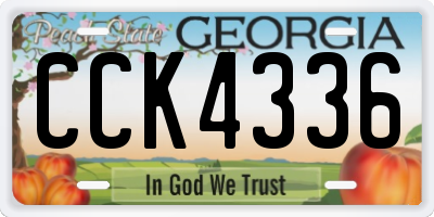 GA license plate CCK4336