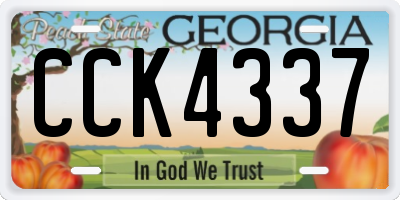 GA license plate CCK4337