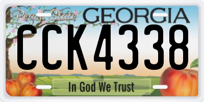 GA license plate CCK4338