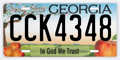 GA license plate CCK4348