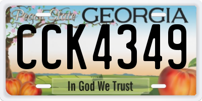 GA license plate CCK4349