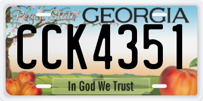 GA license plate CCK4351