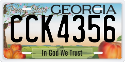 GA license plate CCK4356