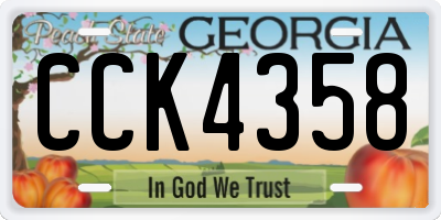 GA license plate CCK4358