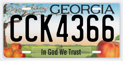 GA license plate CCK4366
