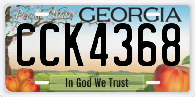 GA license plate CCK4368