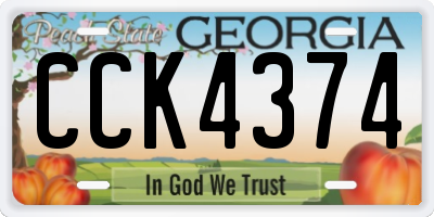 GA license plate CCK4374