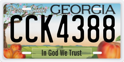 GA license plate CCK4388