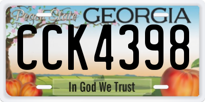 GA license plate CCK4398