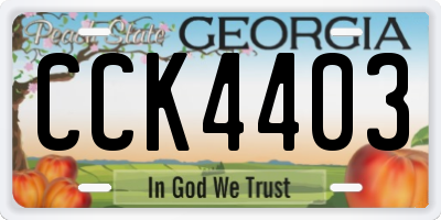 GA license plate CCK4403