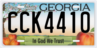 GA license plate CCK4410