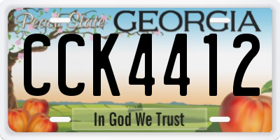 GA license plate CCK4412