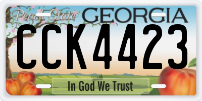 GA license plate CCK4423