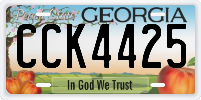 GA license plate CCK4425