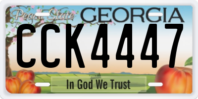 GA license plate CCK4447