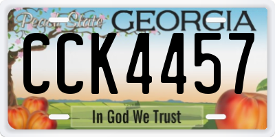 GA license plate CCK4457