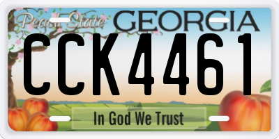 GA license plate CCK4461
