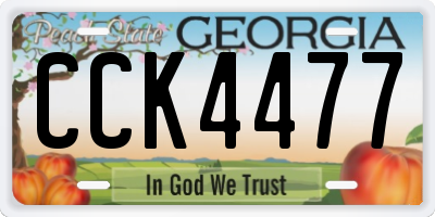 GA license plate CCK4477
