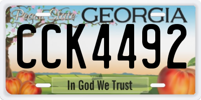 GA license plate CCK4492
