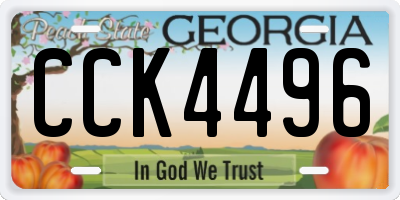GA license plate CCK4496