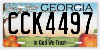 GA license plate CCK4497