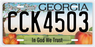 GA license plate CCK4503