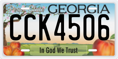GA license plate CCK4506