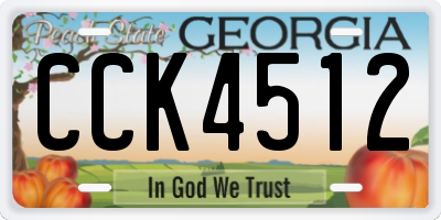 GA license plate CCK4512