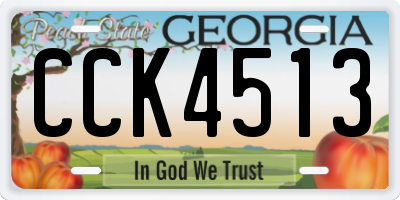 GA license plate CCK4513