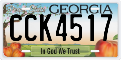 GA license plate CCK4517