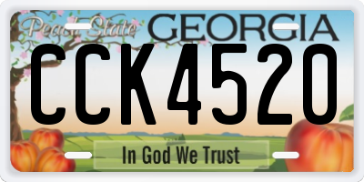 GA license plate CCK4520
