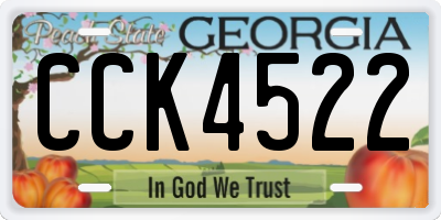 GA license plate CCK4522