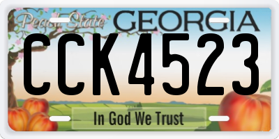 GA license plate CCK4523