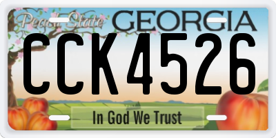 GA license plate CCK4526