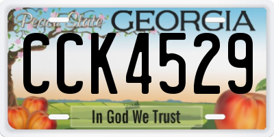 GA license plate CCK4529