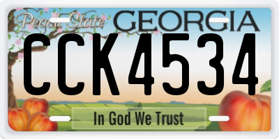 GA license plate CCK4534