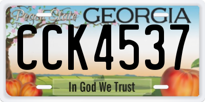 GA license plate CCK4537