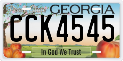 GA license plate CCK4545