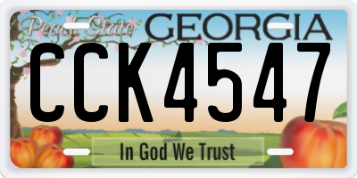 GA license plate CCK4547