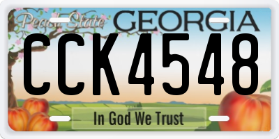 GA license plate CCK4548