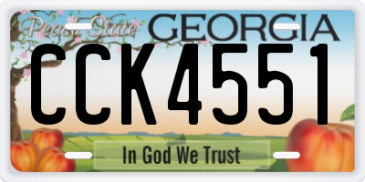GA license plate CCK4551