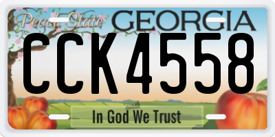 GA license plate CCK4558