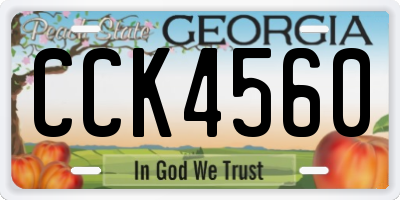 GA license plate CCK4560