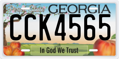GA license plate CCK4565