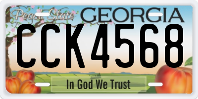 GA license plate CCK4568