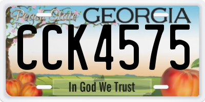 GA license plate CCK4575