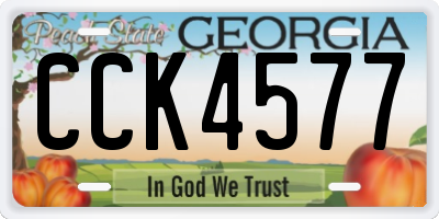 GA license plate CCK4577