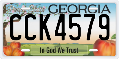 GA license plate CCK4579